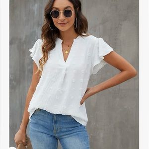 White Ruffle Blouse